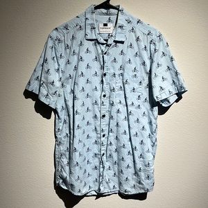 TOPMAN Blue Short Sleeve Button Down, Size M